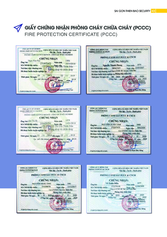 Chứng nhận phòng cháy chữa cháy - Dịch Vụ Bảo Vệ Sài Gòn Thiên Bảo - Công Ty Cổ Phần Dịch Vụ Bảo Vệ Sài Gòn Thiên Bảo